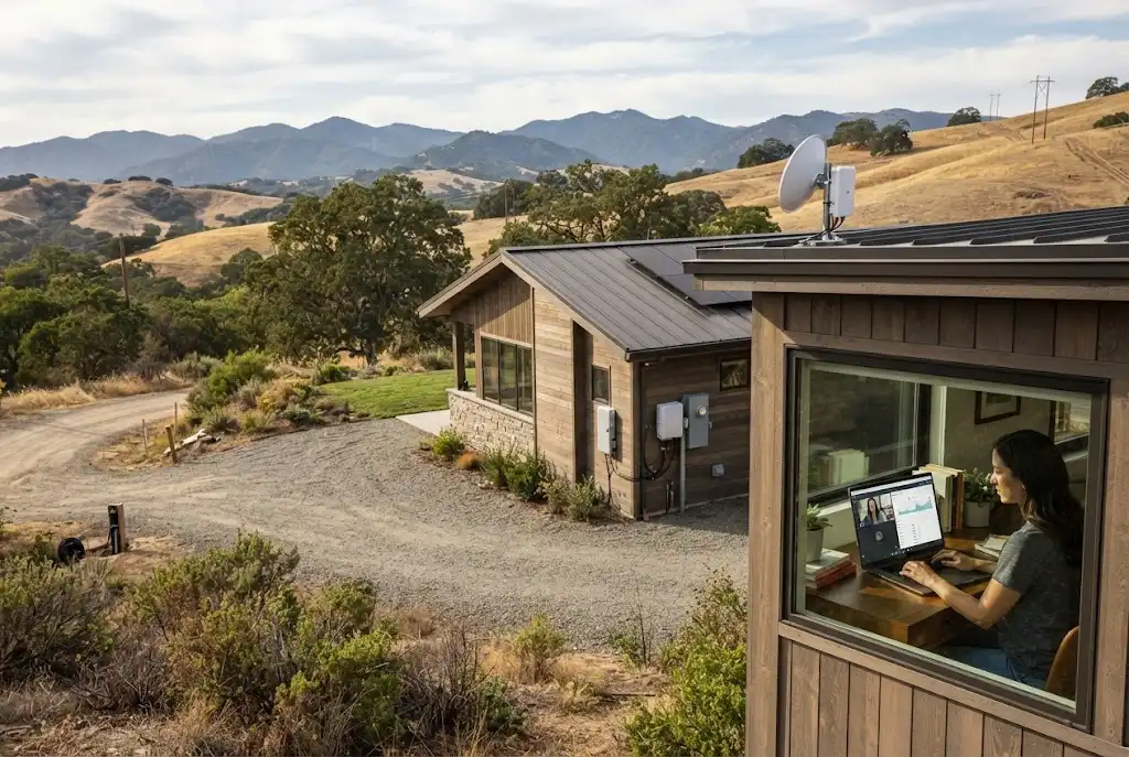 Rural fiber and fixed wireless internet infrastructure representing Hankins Information Technology