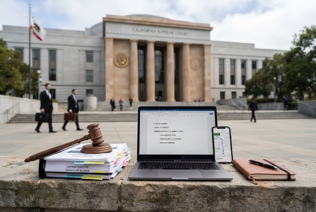 Legal documents and technology representing Rattagan v Uber Technologies